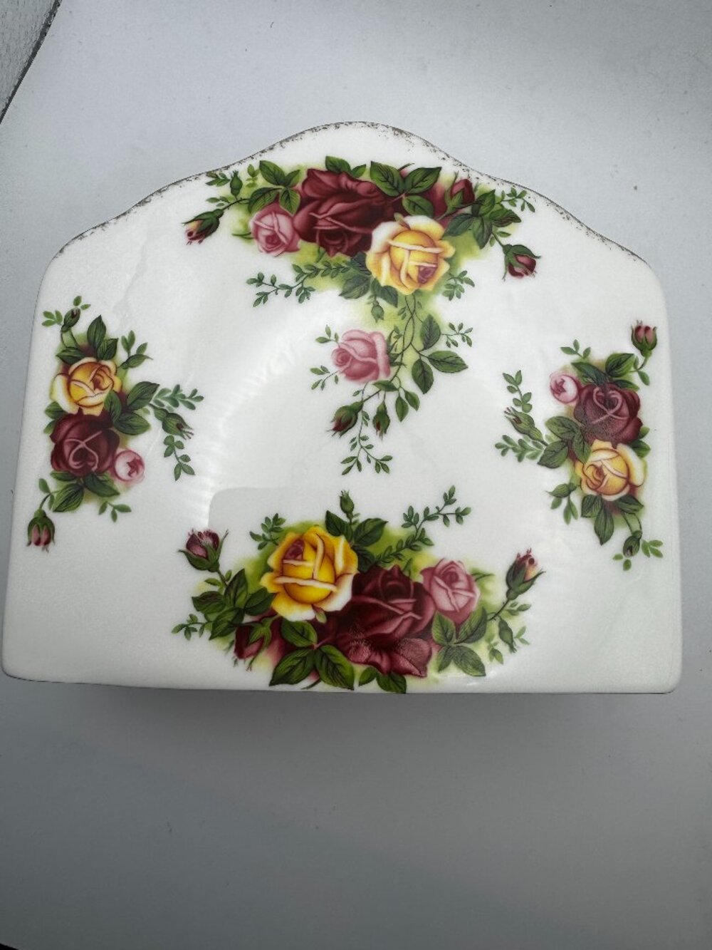 Royal Albert Old Country Roses Large Napkin Letter Holder Vintage